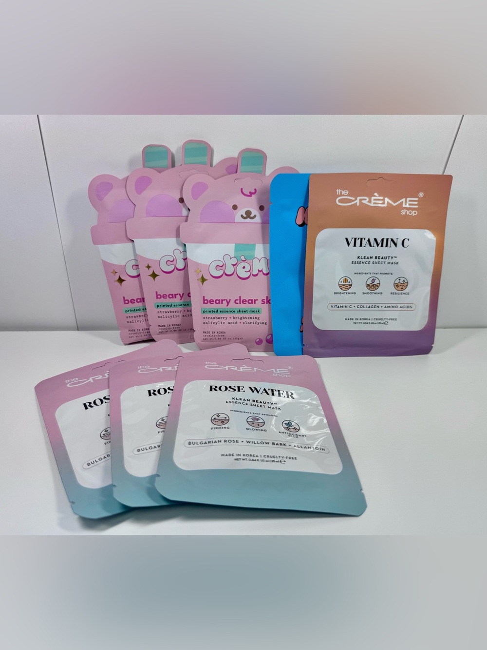 Set of 8 NEW Creme Shop Korean Beauty Face Masks Variety Bundle